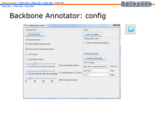 Backbone Annotator: config Title 1st slide   – Title 2nd – Title 3rd – Title 4th – Title 5th Title 6th – Title 7th– Title 8th 