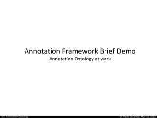 AO: Annotation Ontology for science on the web
