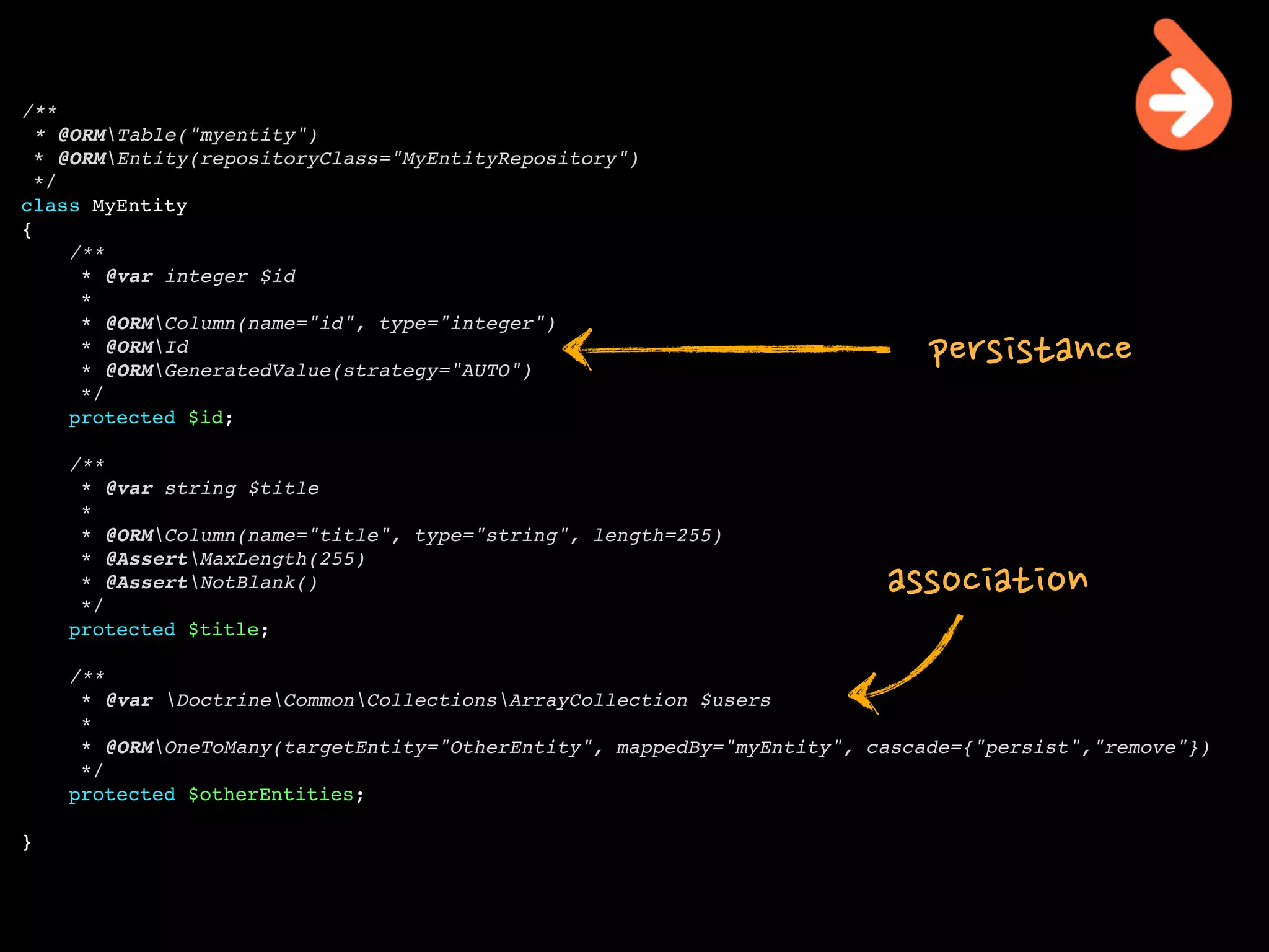 -- In Code Speak --


“An annotation describes behavior of code and
     affects your application in runtime.”


 “Annotations do not directly affect program
                semantics”
            just	
 