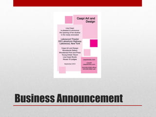Business Announcement
 