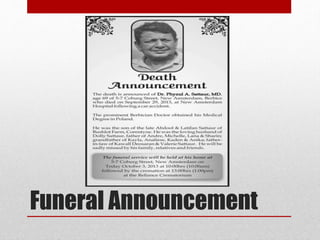 Funeral Announcement
 