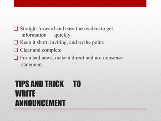 Comprehensive Guide to Writing Effective Announcements: Structure ...