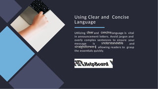 Use Concise Language Image announcement-letters , Business Announcement | PPTX