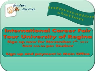 LAKELAND COLLEGELAKELAND COLLEGE
Vermillion and Lloydminster campusesVermillion and Lloydminster campuses
Open HouseOpen House
October 20October 20thth
and 21and 21stst
,2017,2017
You can Apply for Free these days ONLYYou can Apply for Free these days ONLY
YRHS future planning AnnouncementYRHS future planning AnnouncementStudentStudent
ServicesServices
StudentStudent
ServicesServices
 