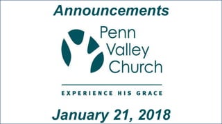 Announcements
January 21, 2018
 
