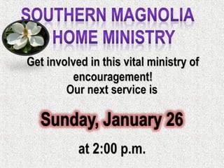 Get involved in this vital ministry of
encouragement!

 