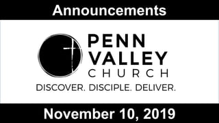 Announcements
November 10, 2019
 
