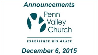Announcements
December 6, 2015
 