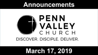 Announcements
March 17, 2019
 