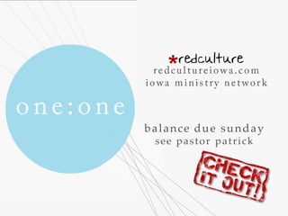 balance due sunday
see pastor patrick