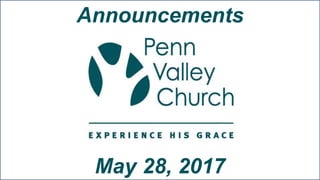 Announcements
May 28, 2017
 