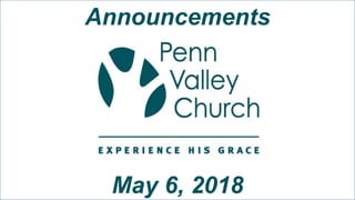 Announcements
May 6, 2018
 