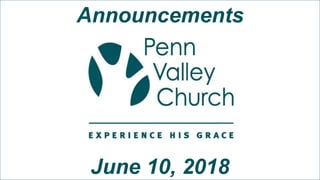 Announcements
June 10, 2018
 