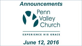 Announcements
June 12, 2016
 
