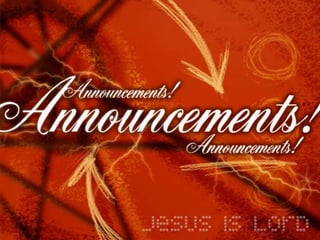 Announcements 6 12-2011