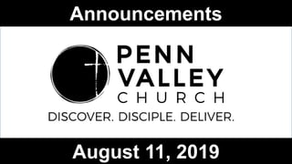Announcements
August 11, 2019
 