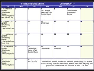 Announcements for december 2013