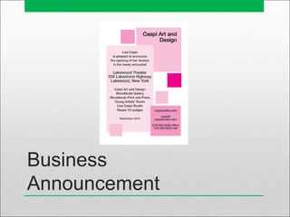 Business
Announcement
 