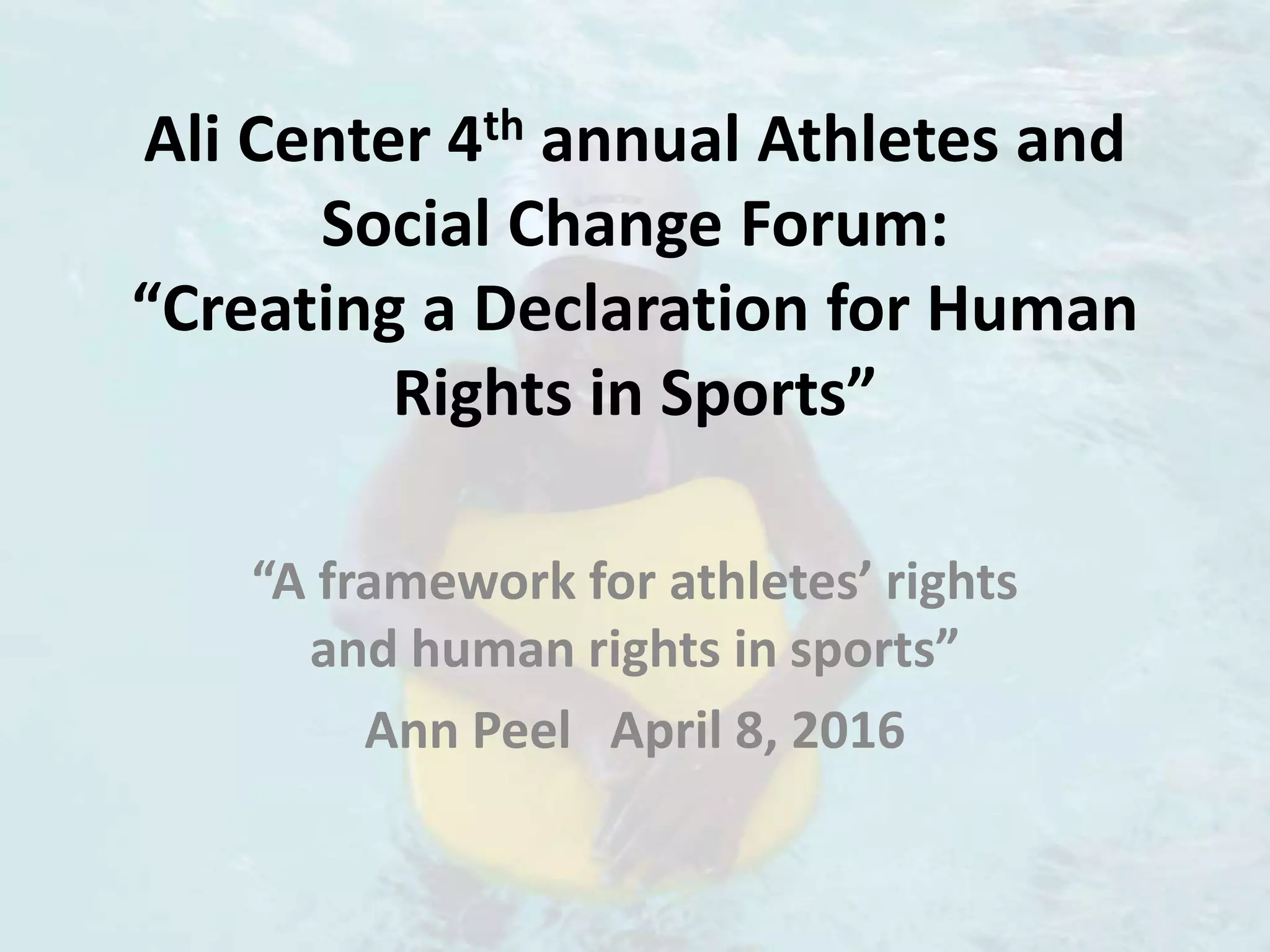 A framework for athletes' rights and human rights in sports | PPTX