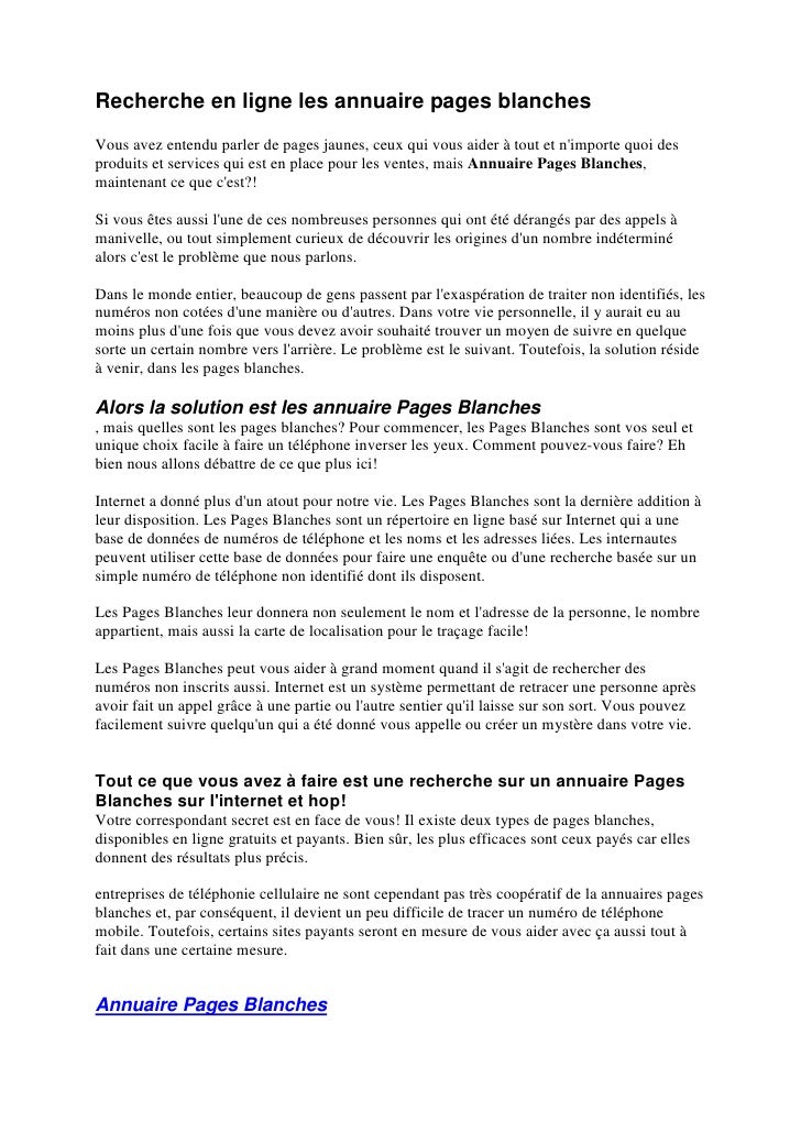 Annuaire pages blanches