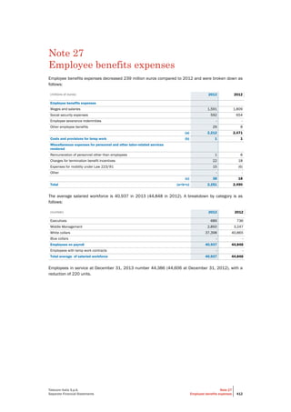 Telecom Italia - Annual Report 2013