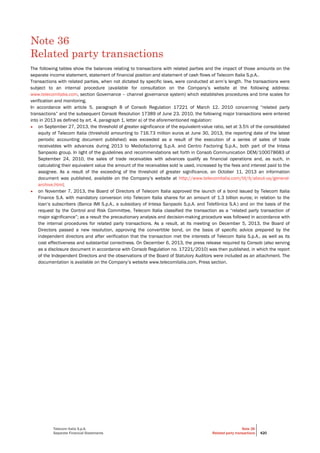 Telecom Italia - Annual Report 2013