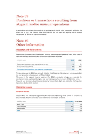 Telecom Italia - Annual Report 2013