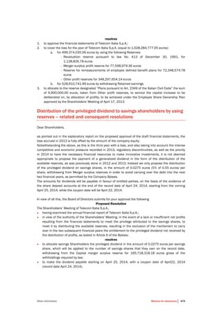 Telecom Italia - Annual Report 2013