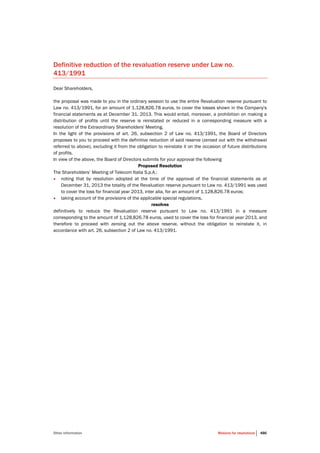 Telecom Italia - Annual Report 2013