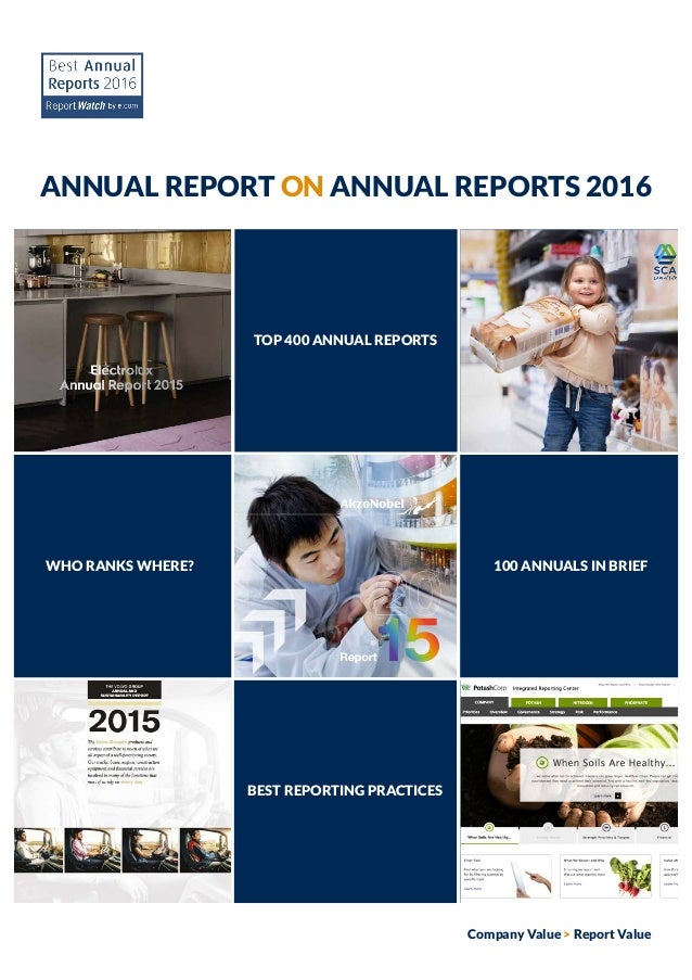 Annual Report On Annual Reports 2016