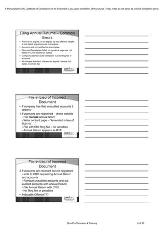 Annual Returns Accounts and Audit | PDF