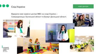 Відкрили нові сервісні центри МВС на сході України –
Сєвєродонецьк Луганської області та Бахмут Донецької області.
Схід України нові центри
 
