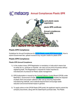 Annual Compliances Plastic EPR | plastic EPR certificate | PDF