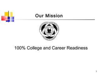 Our Mission




100% College and Career Readiness




                                    1
 
