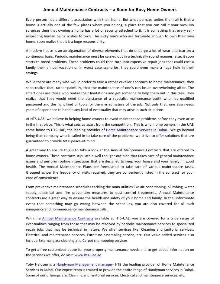 annual maintenance contracts a boon for busy home owners annual maintenance contract for it services