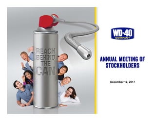 Annual Meeting of
Stockholders
December 12, 2017
 