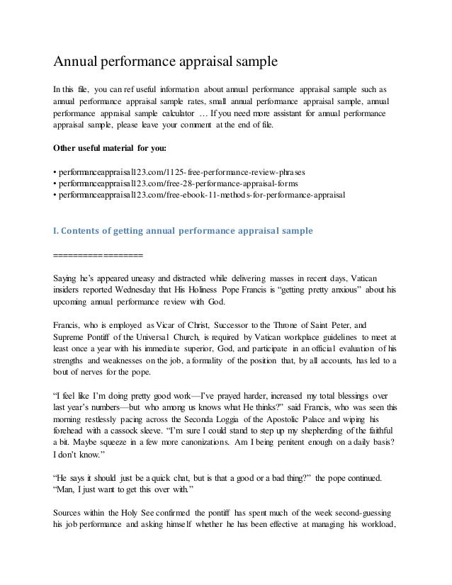Annual Performance Appraisal Sample the-ultimate-guide-to-the-performance-appraisal-aihr
