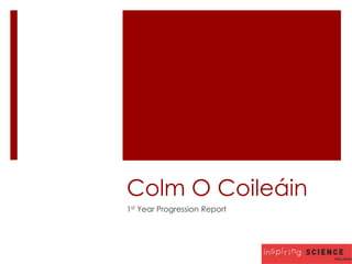 Colm O Coileáin
1st Year Progression Report
 