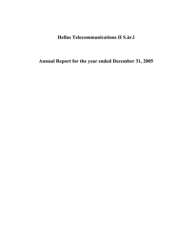 Hellas Annual report 2005 PDF