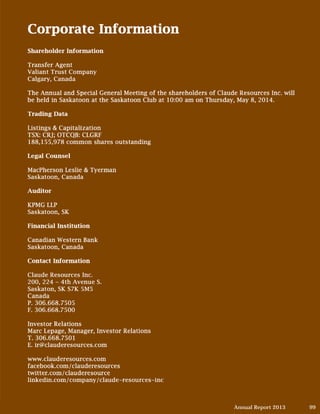 Annual Report 2013		 99	
 