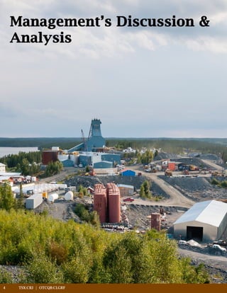 4	 TSX:CRJ | OTCQB:CLGRF	 		
 