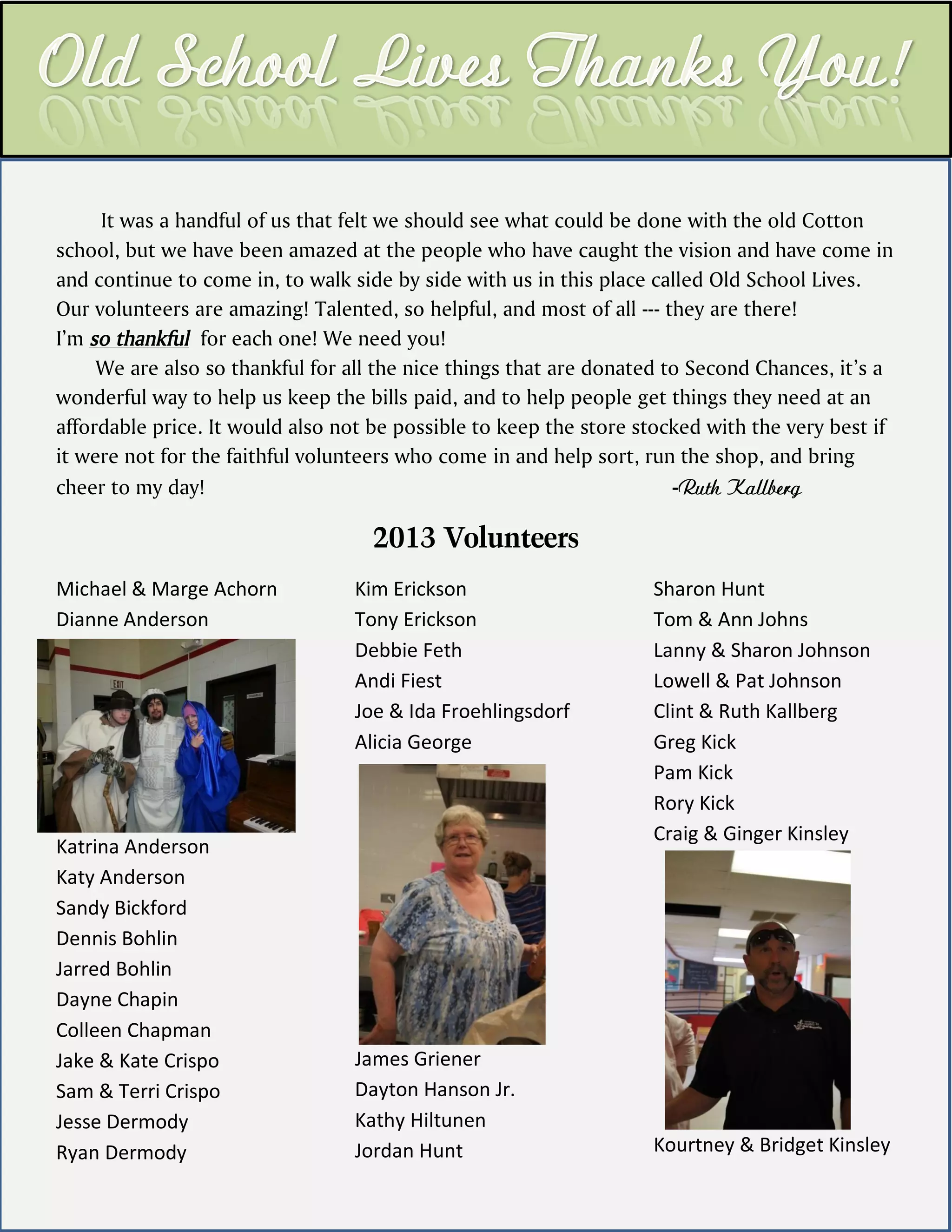 Old School Lives Annual Report 2013 PDF