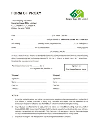 sanghar sugar mills Annual report 2014