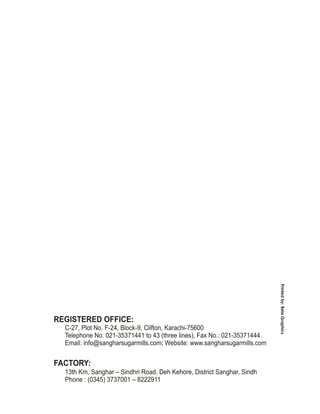 sanghar sugar mills Annual report 2014