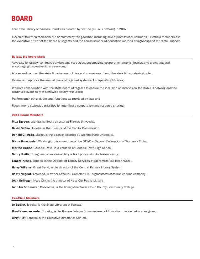 Kansas Library Annual Report 2014 Kansas Library Annual Report 2014