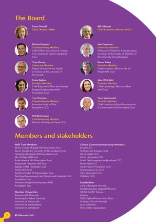 The Board
Members and stakeholders
Fiona Driscoll
Chair, Wessex AHSN
Richard Samuel
Commissioning Member
Chief Officer at ...