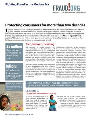 2013 National Consumers League Annual Report PDF