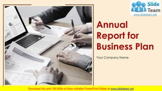 Annual
Report for
Business Plan
Your Company Name
 