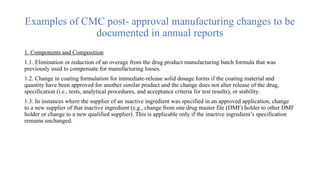 Annual Report of CMC filed in the USFDA for NDA & ANDA | PPTX