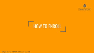 HOW TO ENROLL
All Rights Reserved © 2019 World Tokenomic Forum LLC
 